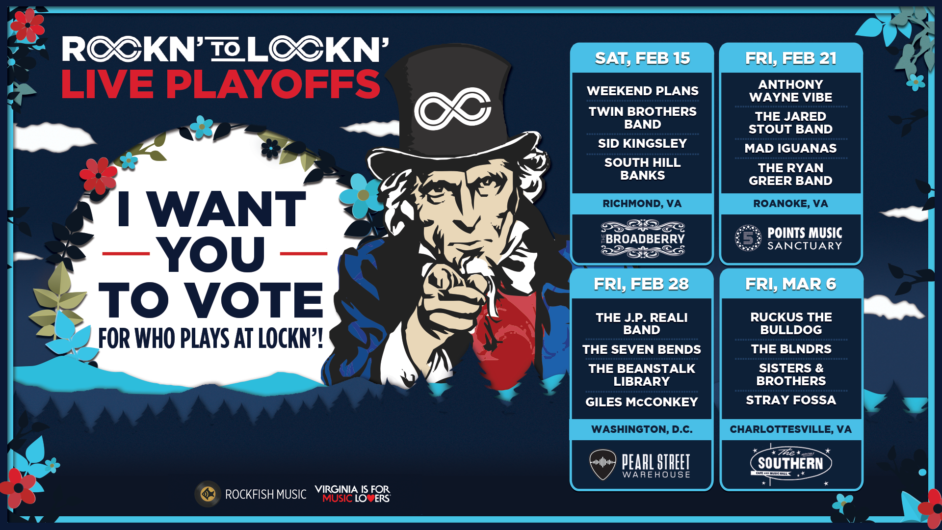 Announcing ROCKN’ to LOCKN’ Live Playoffs! Get Tickets and Vote Live for Who Plays LOCKN’ 8